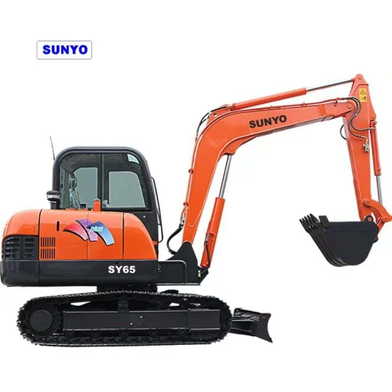 Sunyo Excavator Sy65 Mini Excavator Is Hydraulic Crawler Excavator as Backhoe Loader and Mini Loader.